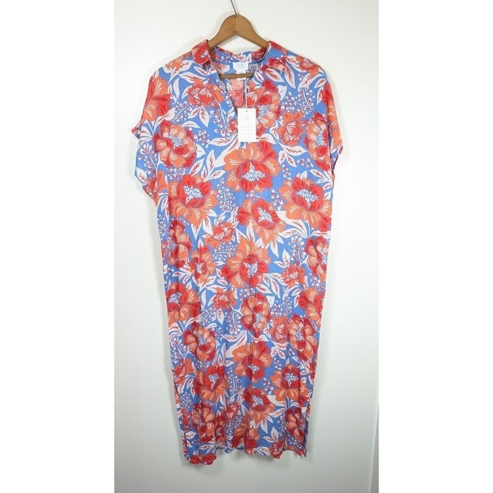 Sigrid Olsen Maxi Dress Medium Linen Blend Resort Vacation Sumer Lightweight NEW